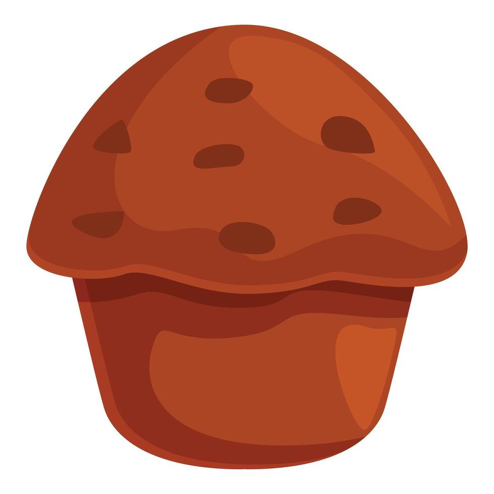 Chocolate chip muffin isolated on a white background vector