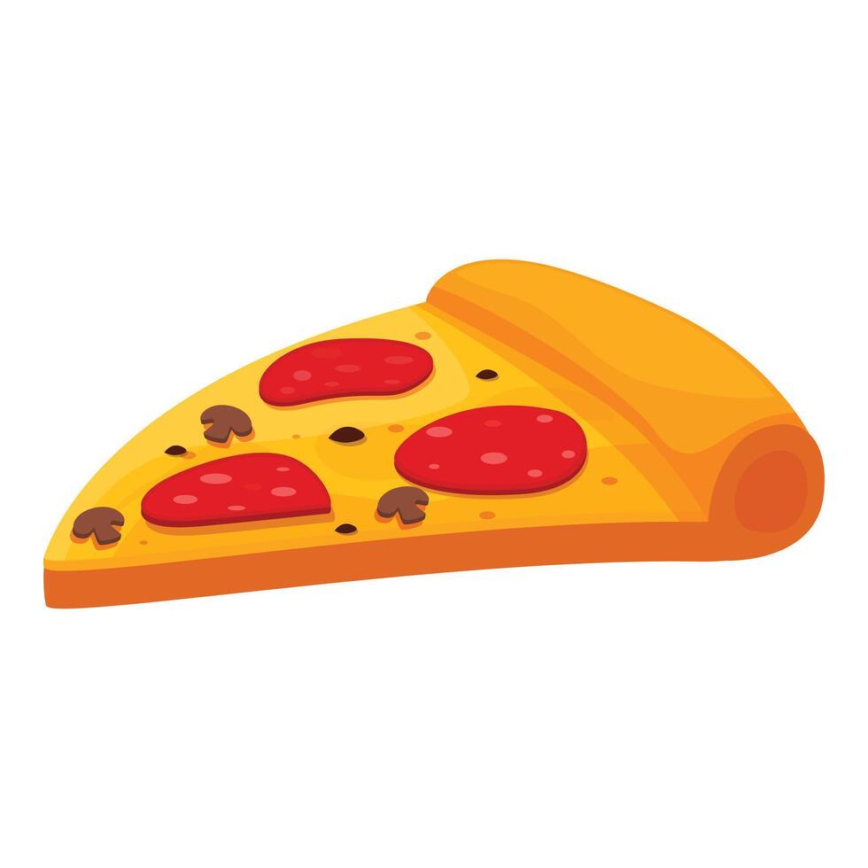 Delicious slice of pepperoni pizza isolated on white background vector