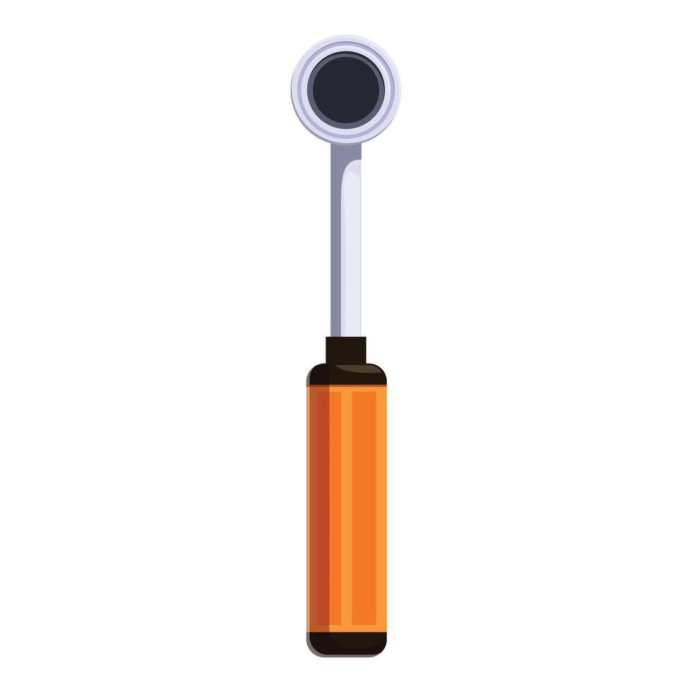 Screwdriver with orange handle fixing and repairing icon vector