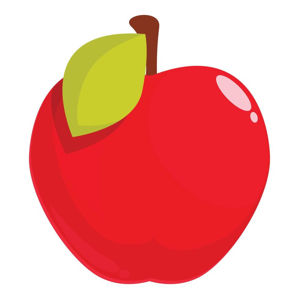 Red apple with leaf showing freshness and health vector