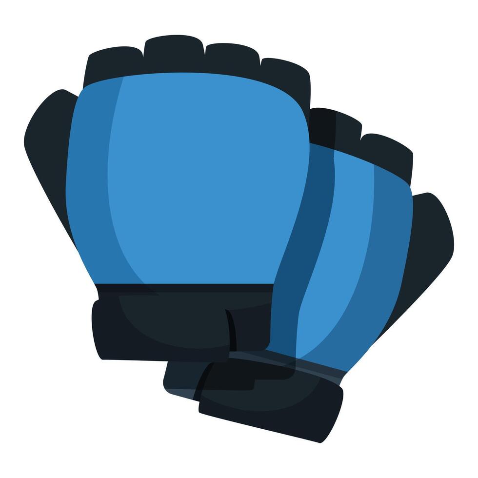Pair of blue fingerless gloves for working out and exercising vector