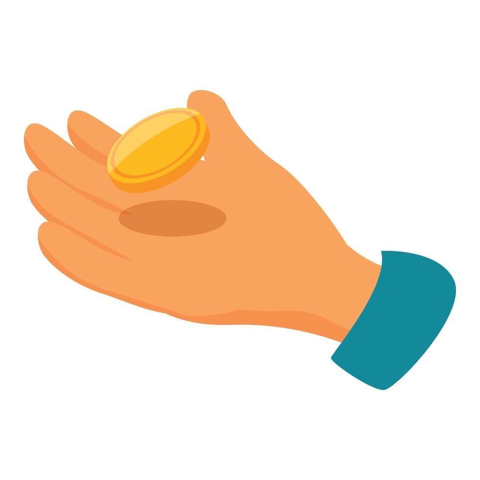 Businessman hand holding golden coin finance concept vector