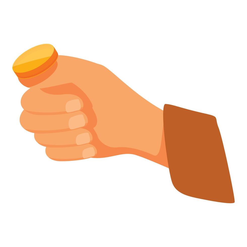 Businessman hand holding golden coin finance concept vector