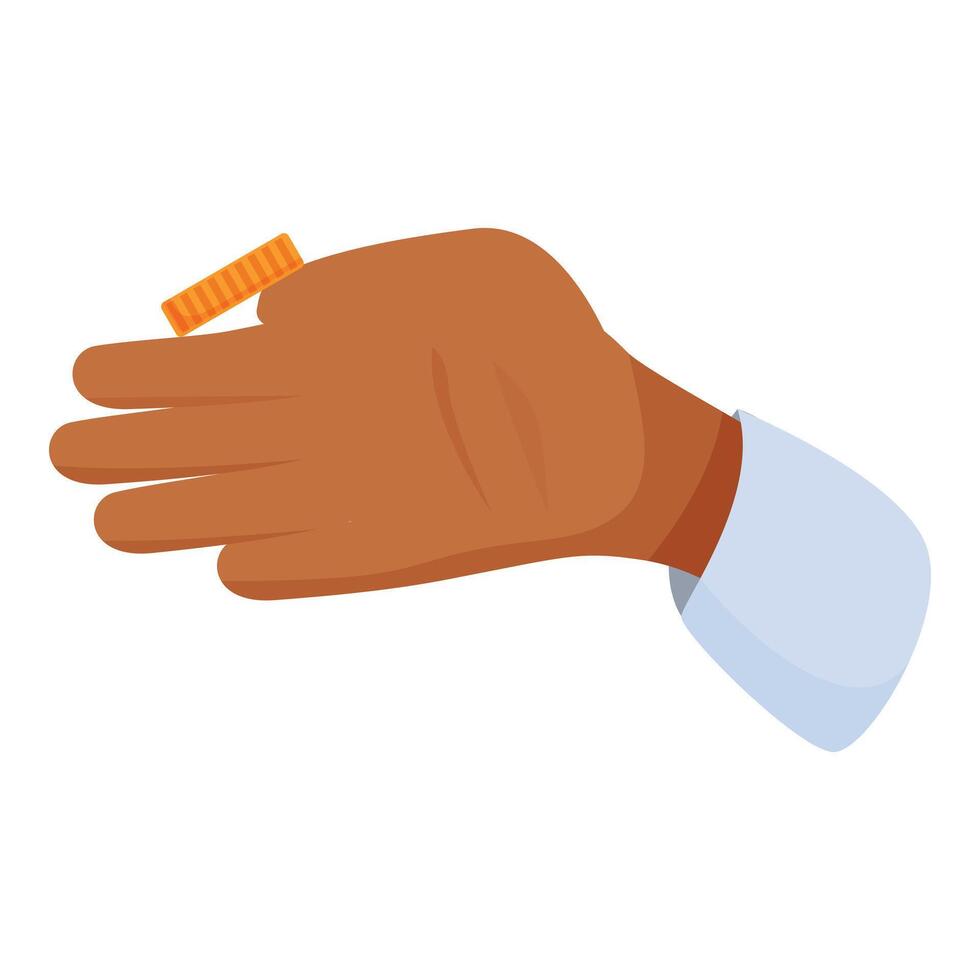 Businessman holding a coin in his hand vector