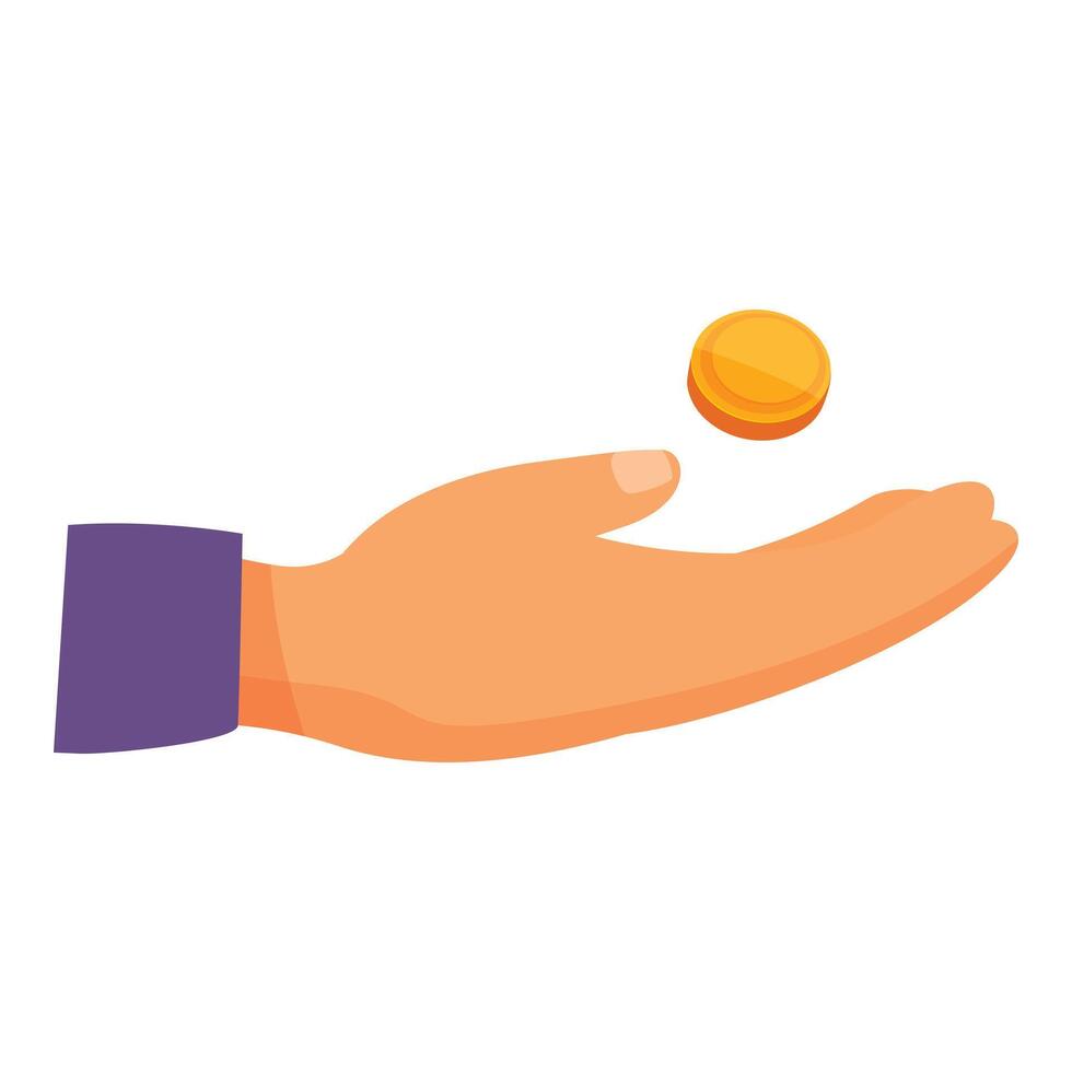 Businessman hand tossing golden coin finance concept vector