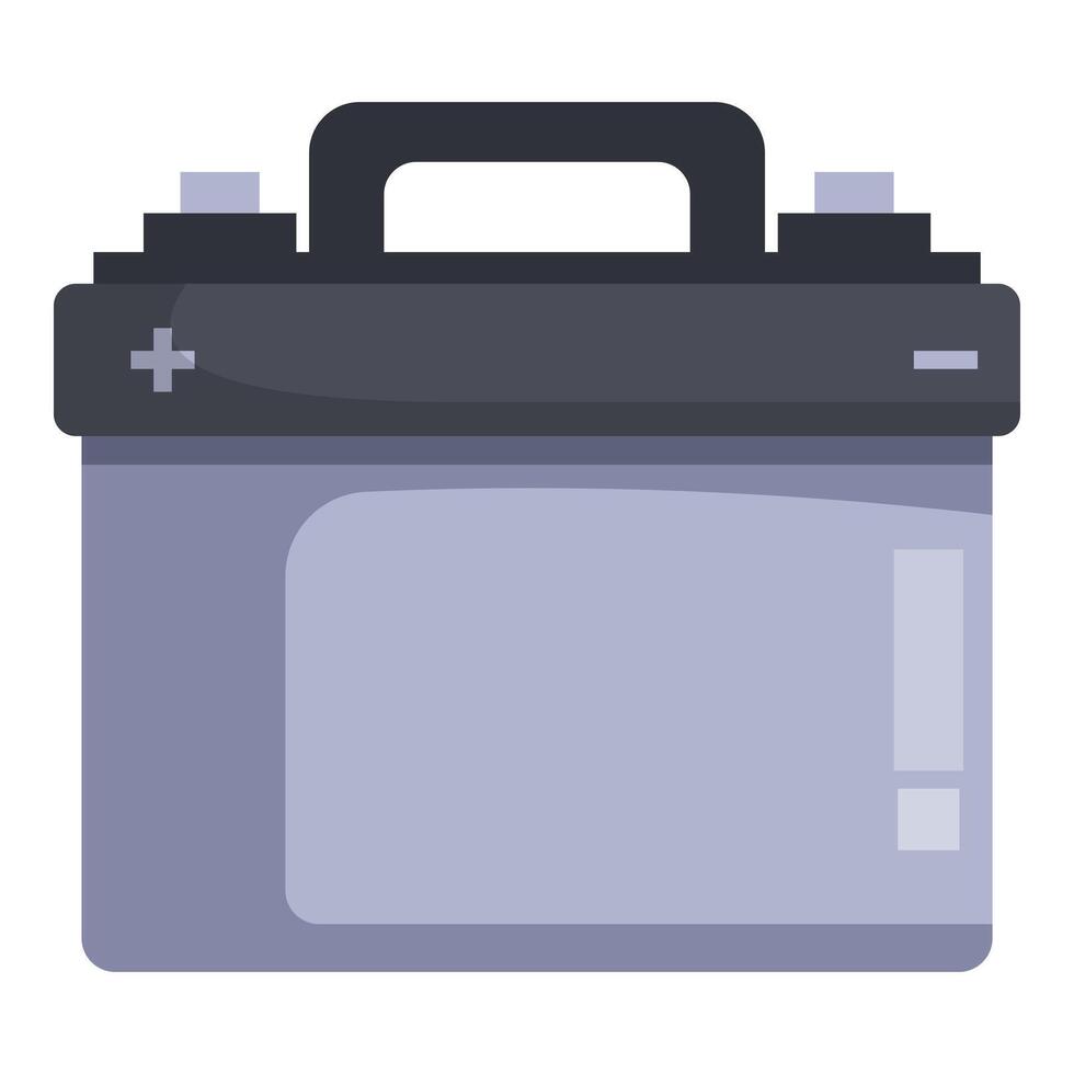 Car battery providing power for starting engine vector
