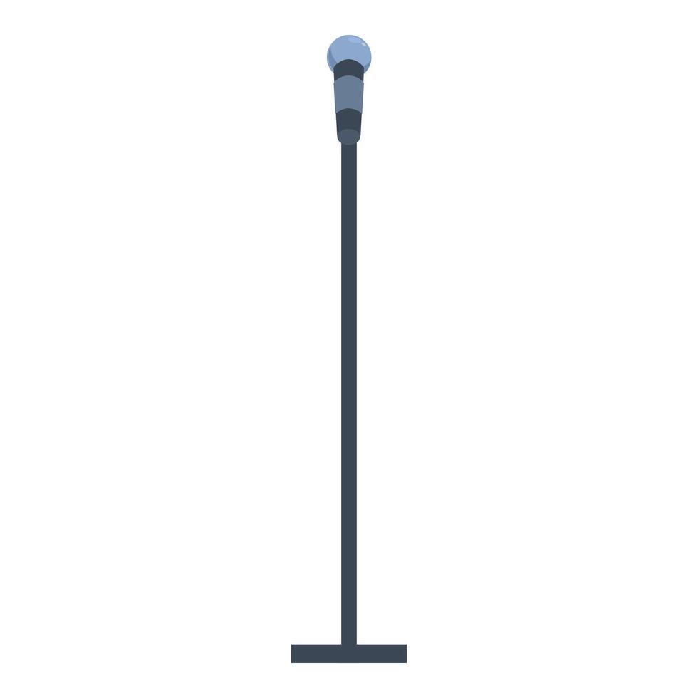 Tall microphone stand with microphone for public speaking and singing vector