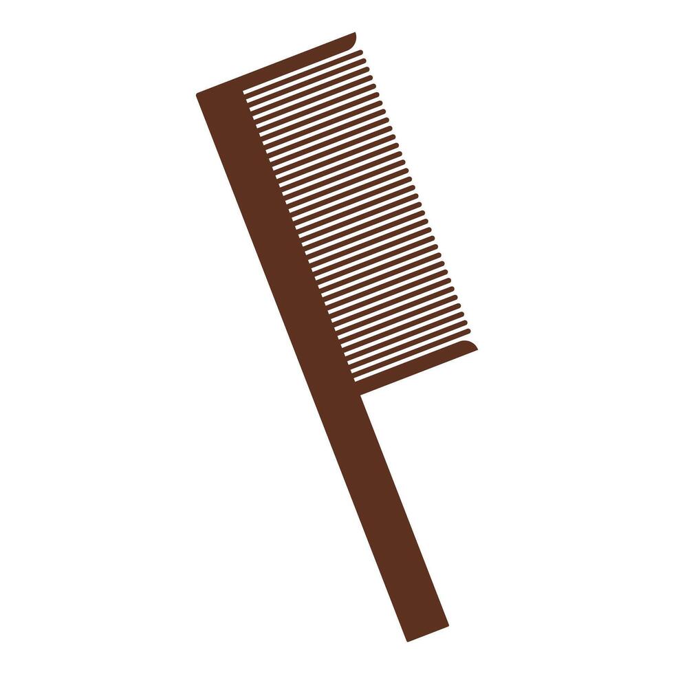 Brown hair comb isolated on white background vector