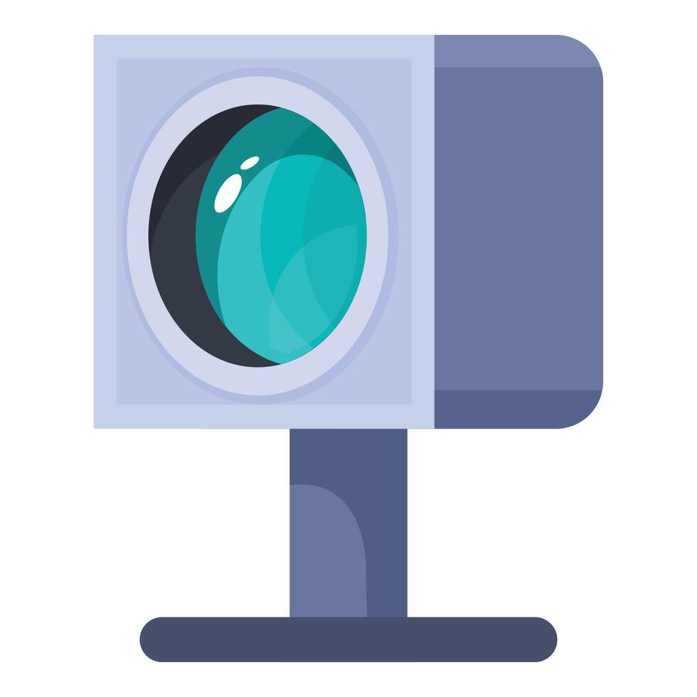 Modern security camera monitoring showing green light vector