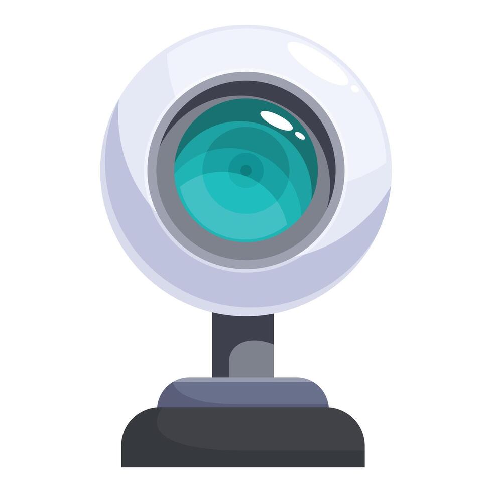 Modern webcam standing on a desk, ready for streaming vector