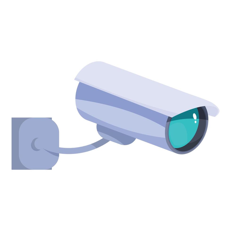Security camera mounted on wall providing surveillance vector
