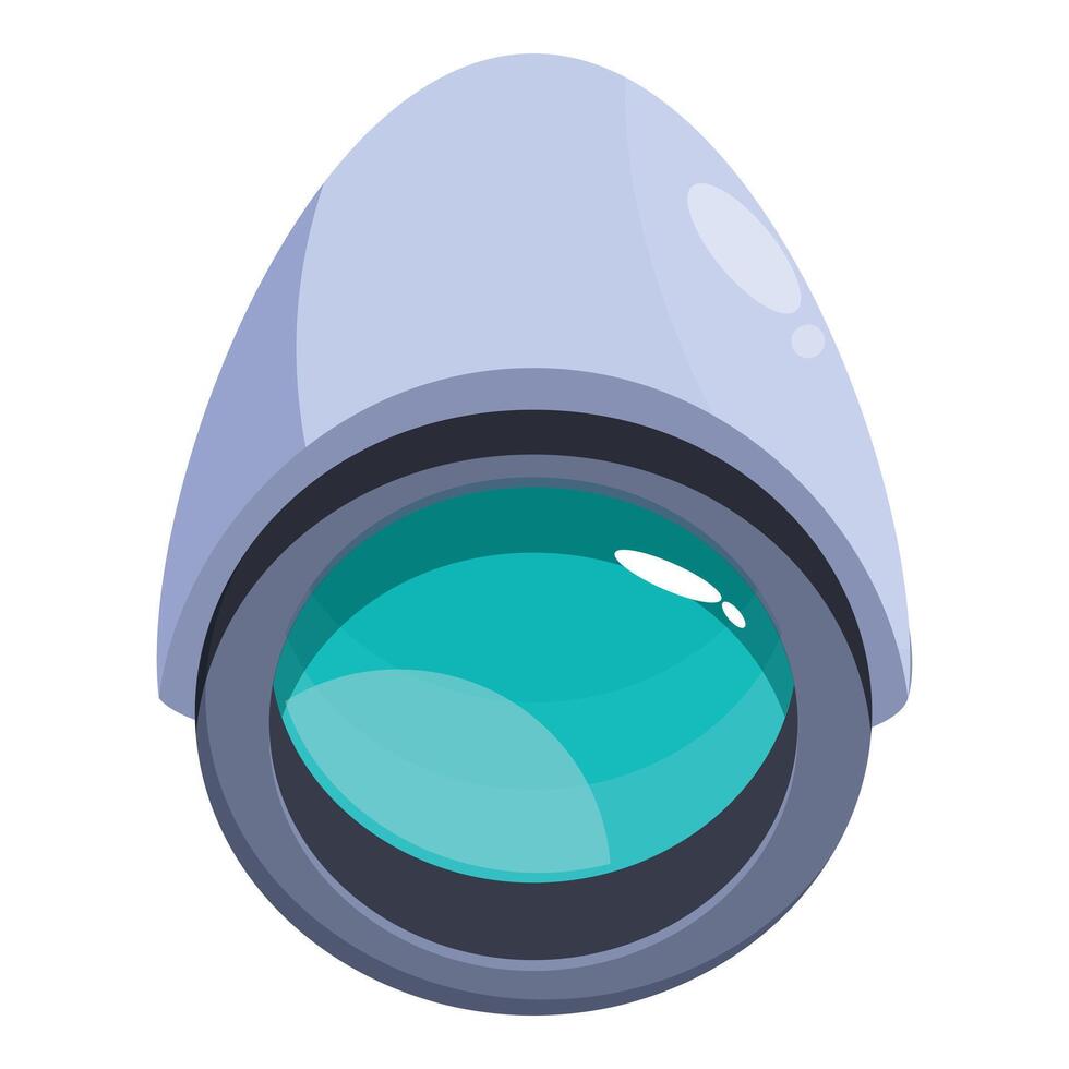 Modern security camera observing with green lens vector