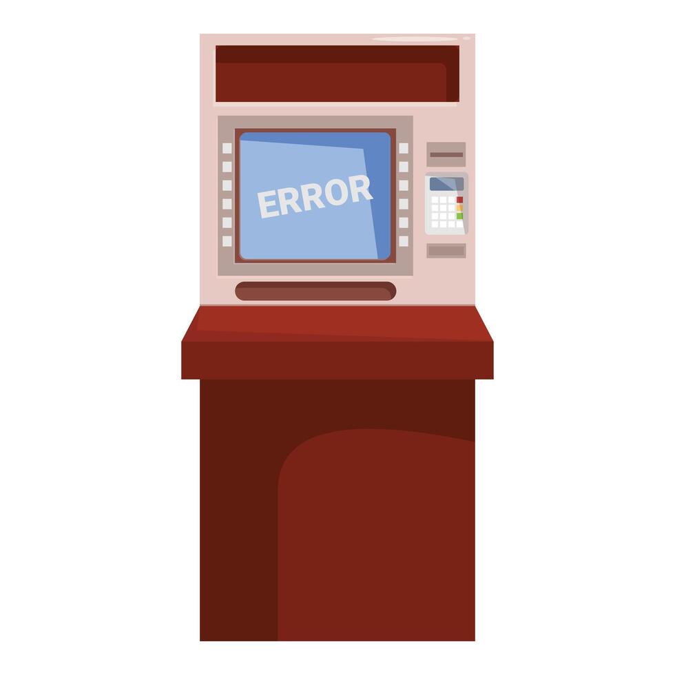 Atm showing error message on the screen vector