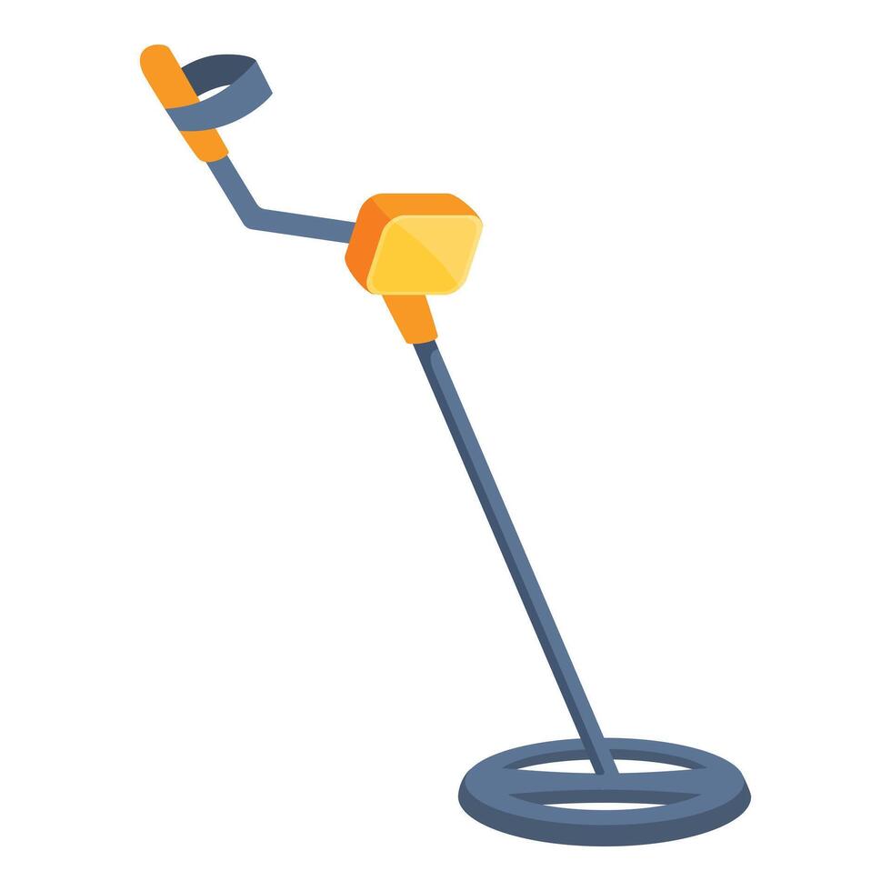Metal detector searching for treasure on white background vector