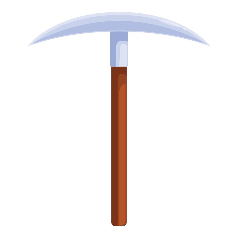 Pickaxe with wooden handle for mining minerals vector