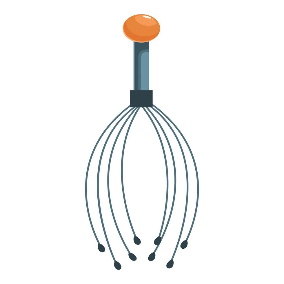 Metal head massager tool with handle for body relaxing vector