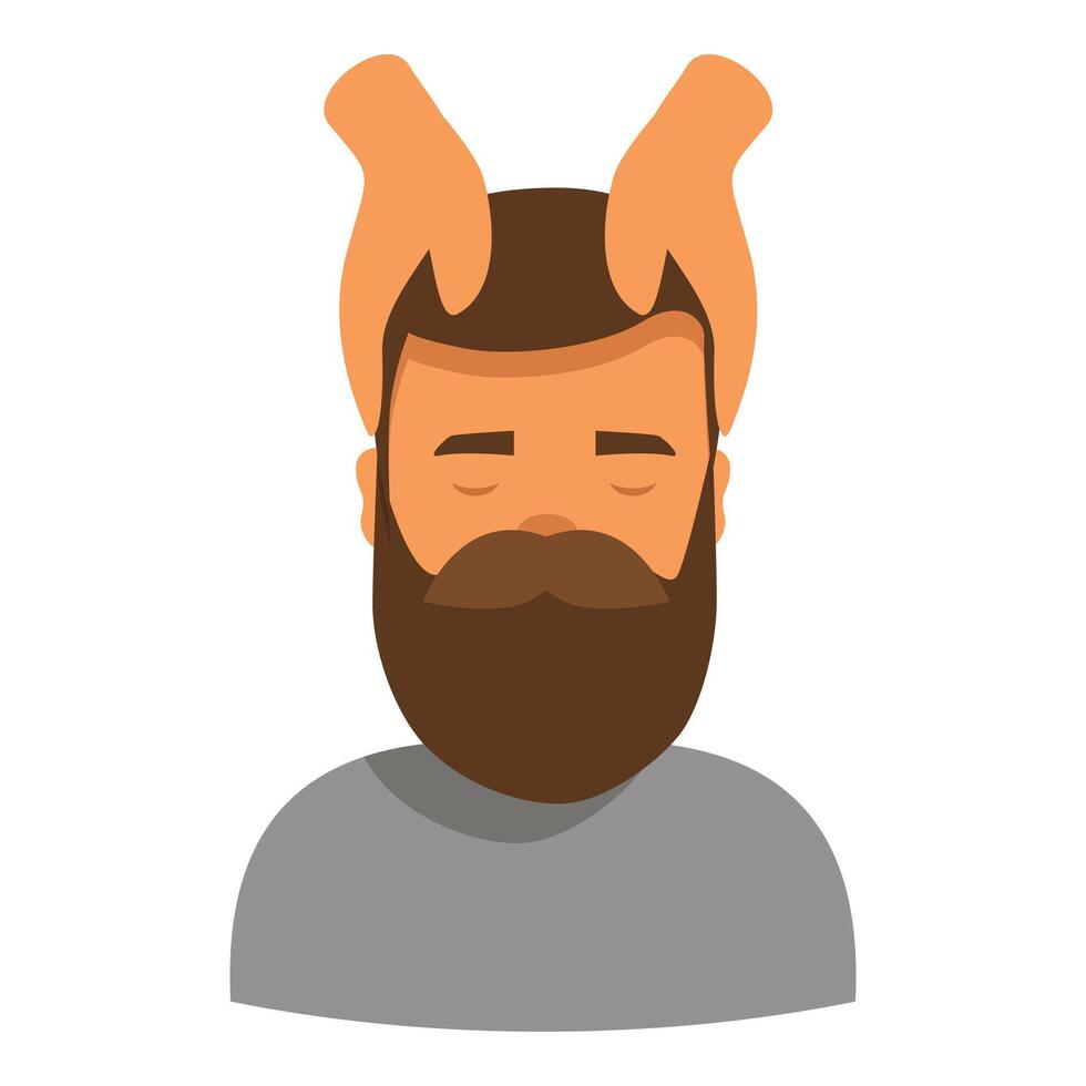 Bearded man enjoying head massage treatment vector