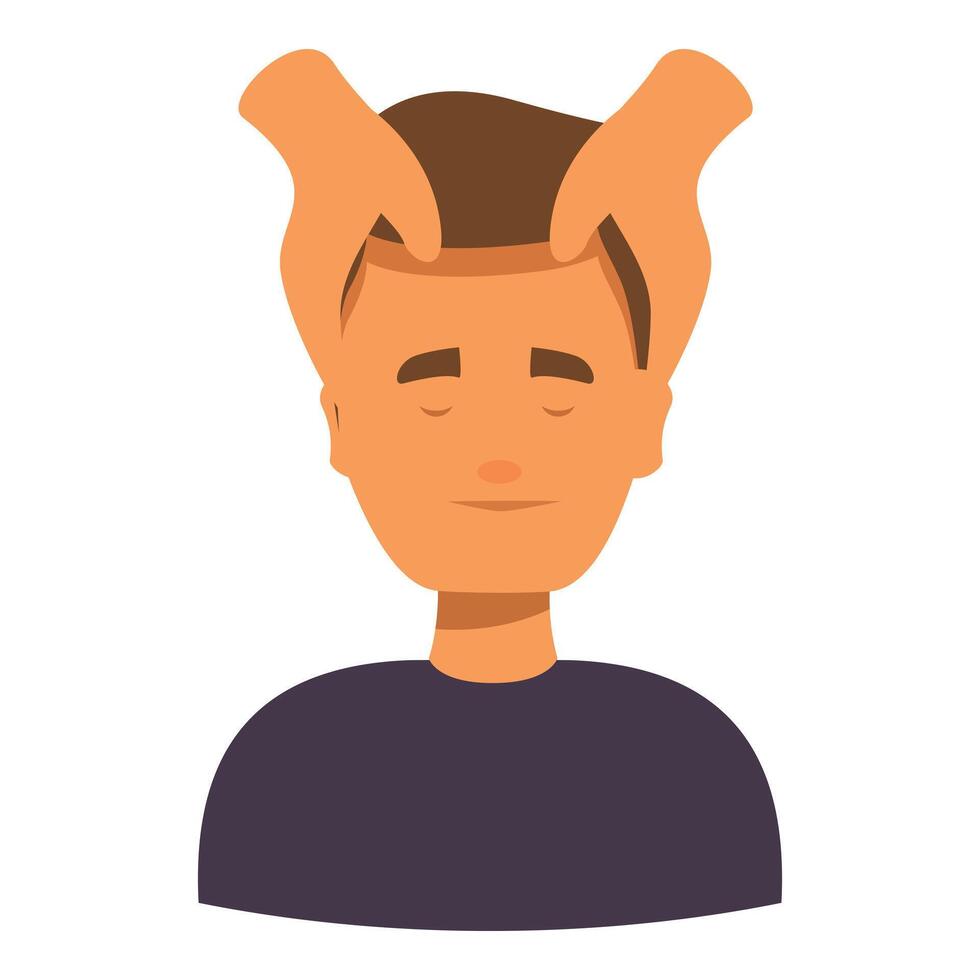 Man receiving relaxing head massage spa treatment illustration vector