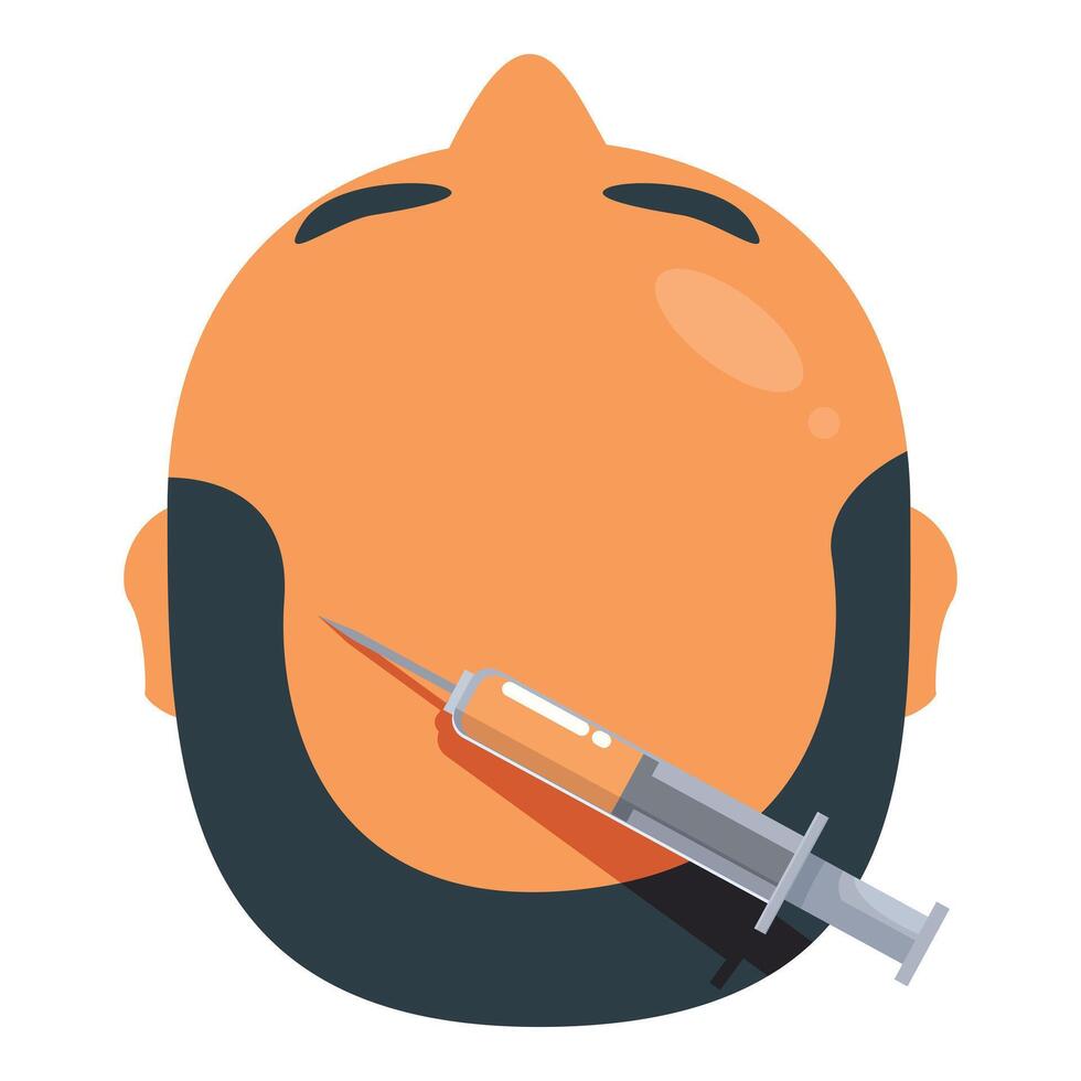 Doctor is giving a hair loss treatment to a patient vector