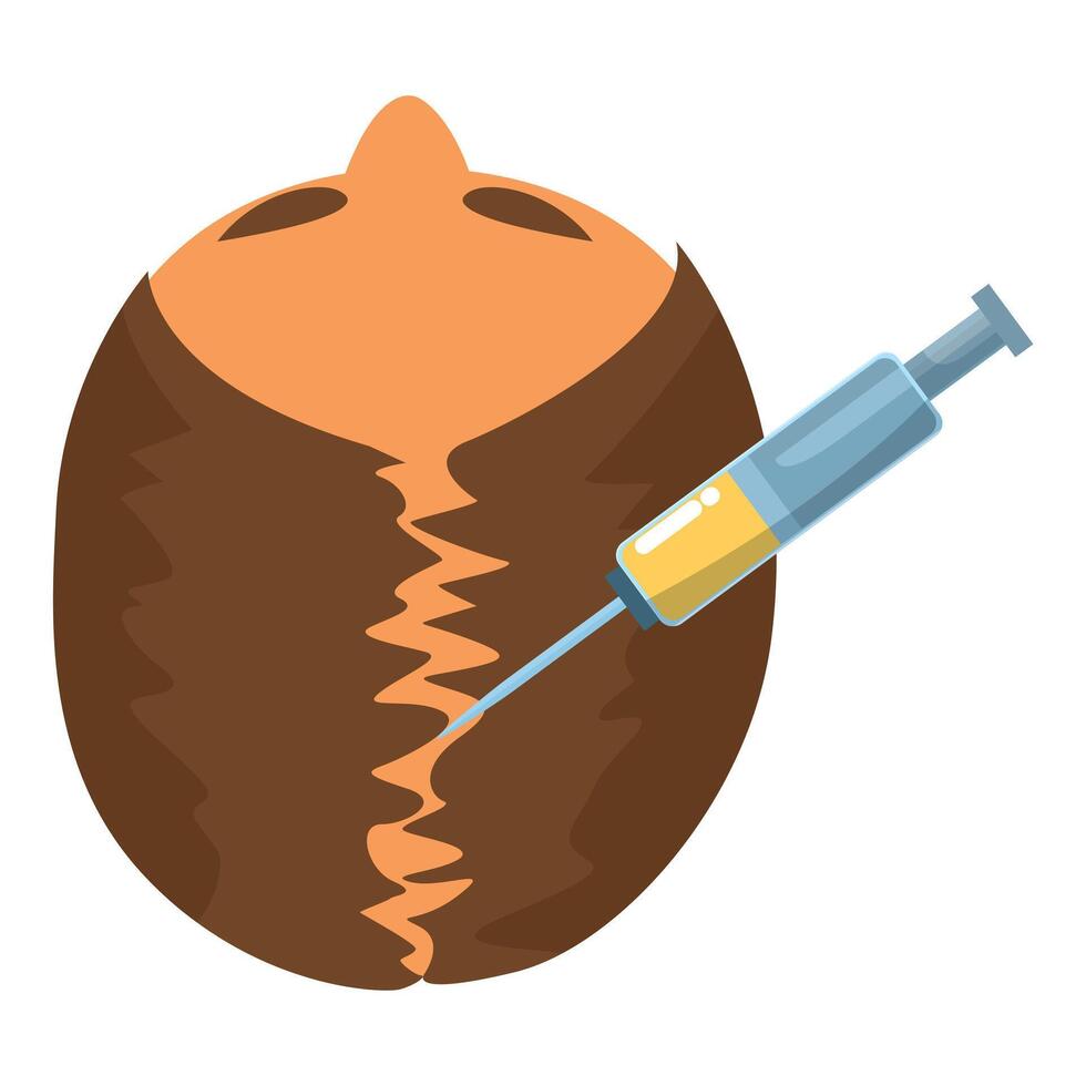 Doctor injecting medicine into head for hair growth stimulation treatment vector