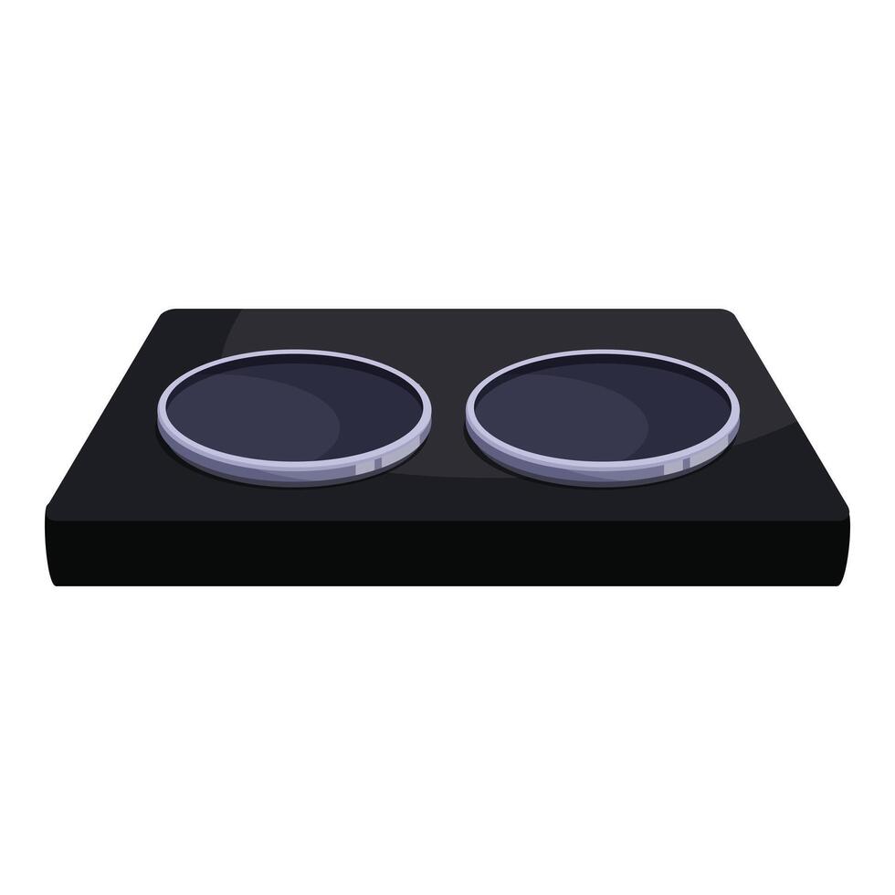 Modern induction cooker panel with touch control buttons vector