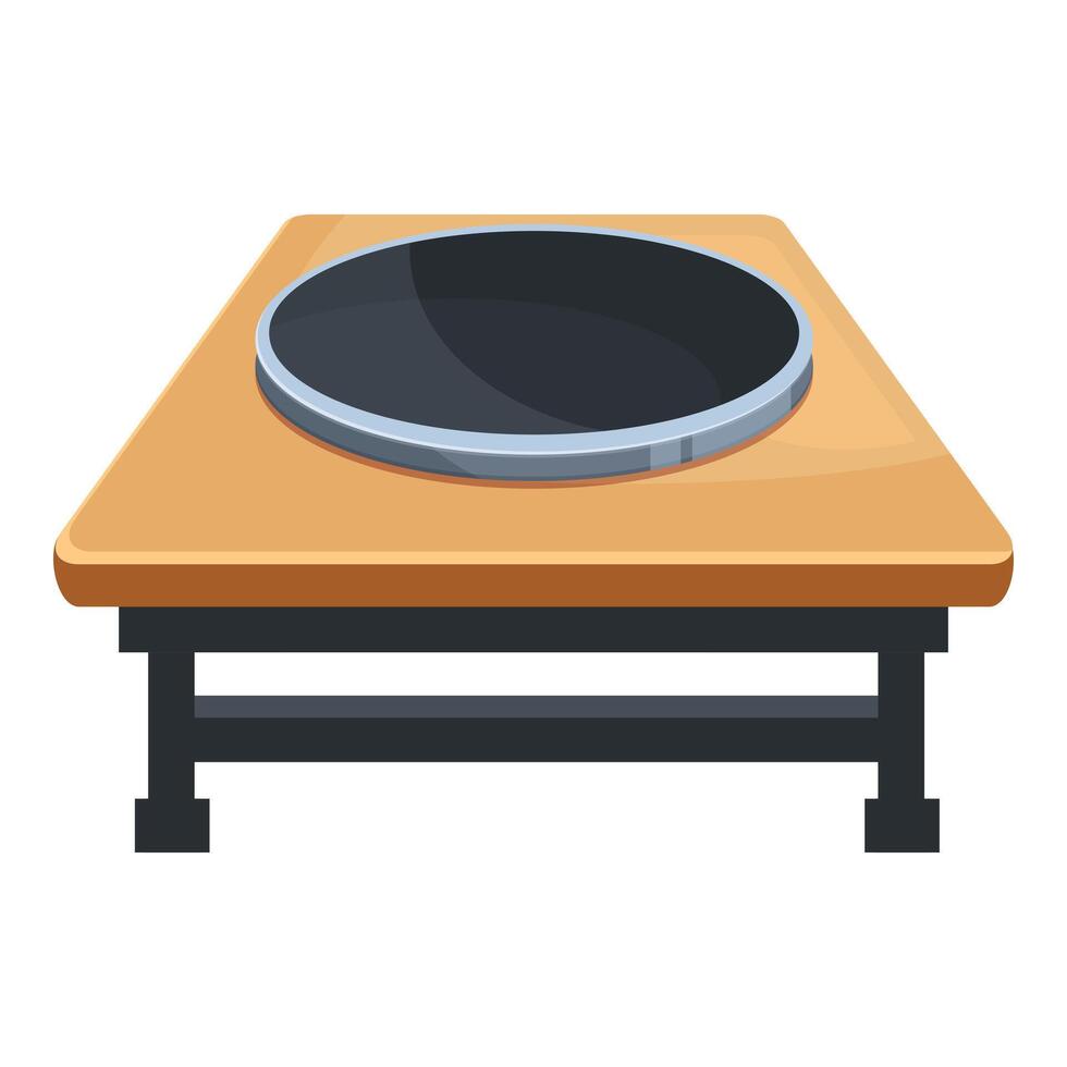 Empty round aquarium on wooden table is waiting for fish vector