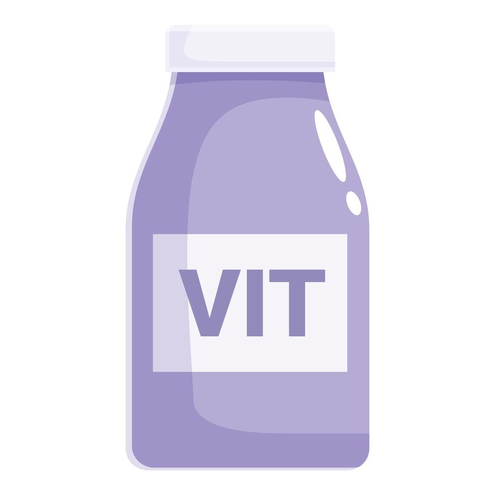 Purple vitamins bottle promoting healthy lifestyle vector