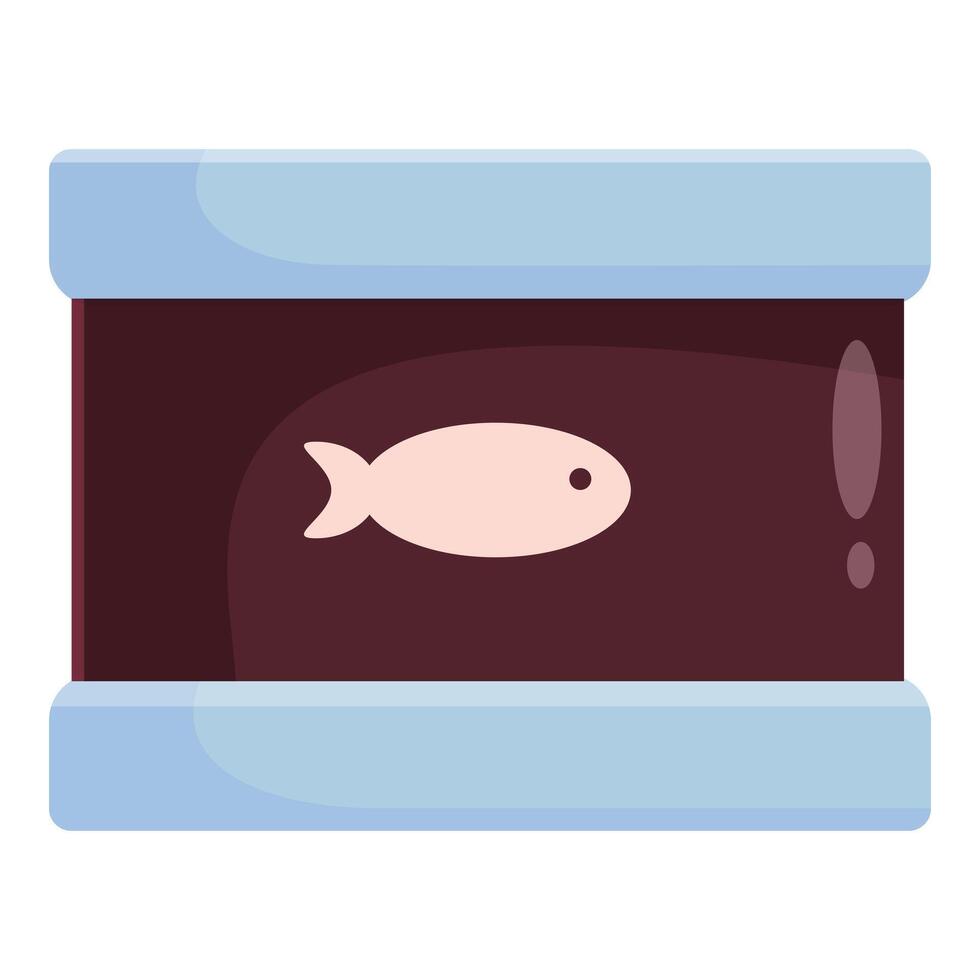 Closed tin can containing fish drawing on label vector