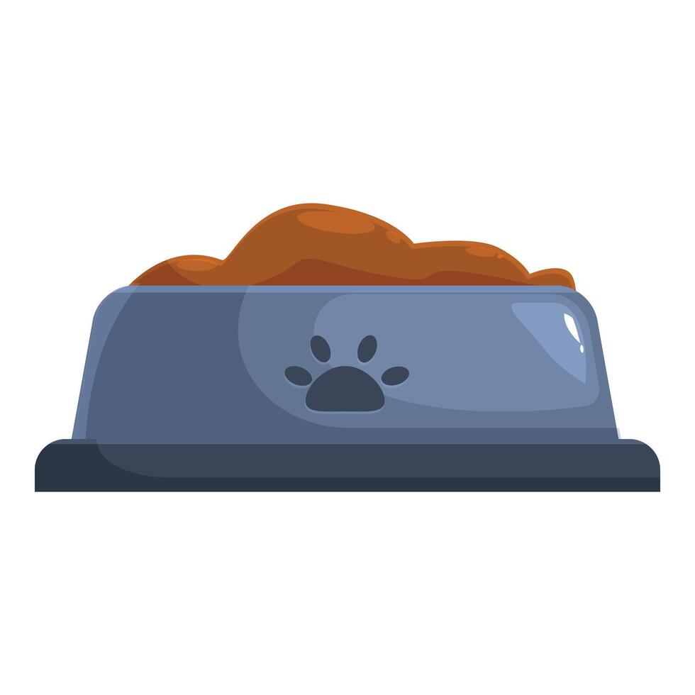 Full dog bowl with paw print logo is standing on the floor vector