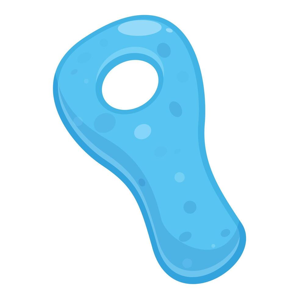 Blue microorganism bacteria floating with hole microbiology vector
