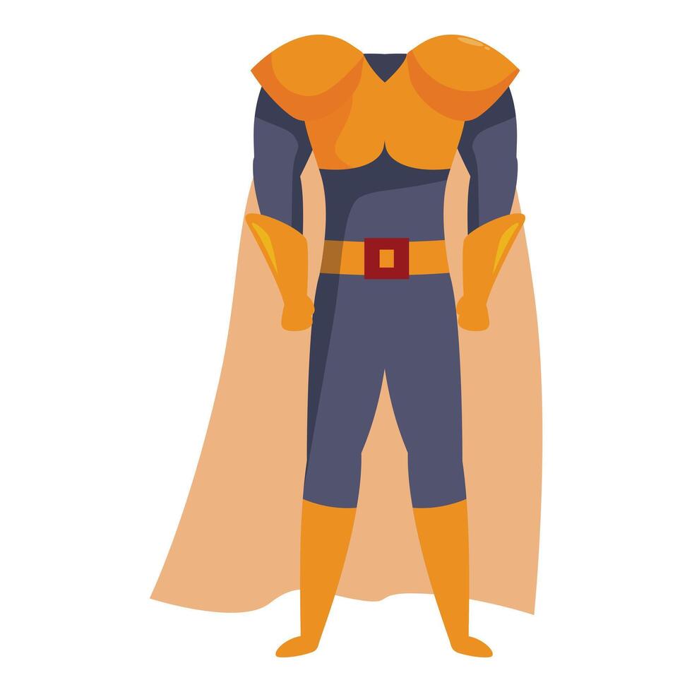 Superhero wearing cape and armor standing upright vector