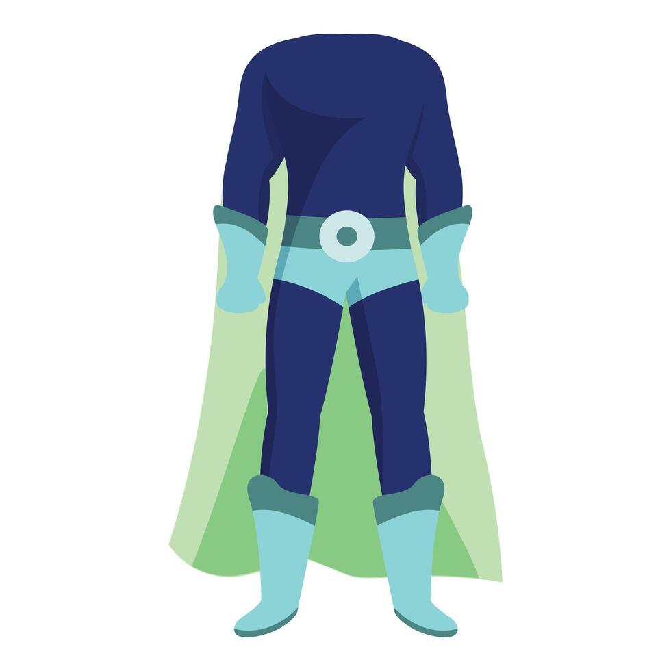 Superhero costume standing with cape waving in the wind vector