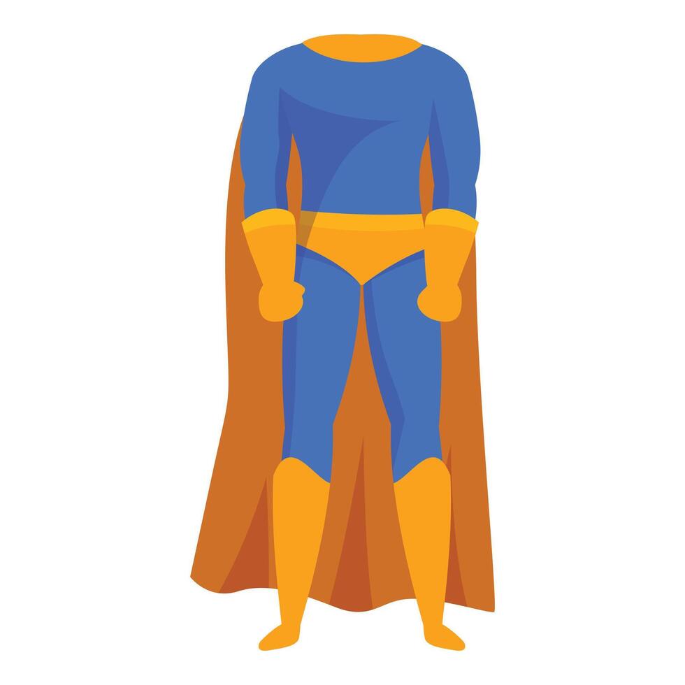 Superhero costume standing with cape waving in the wind vector