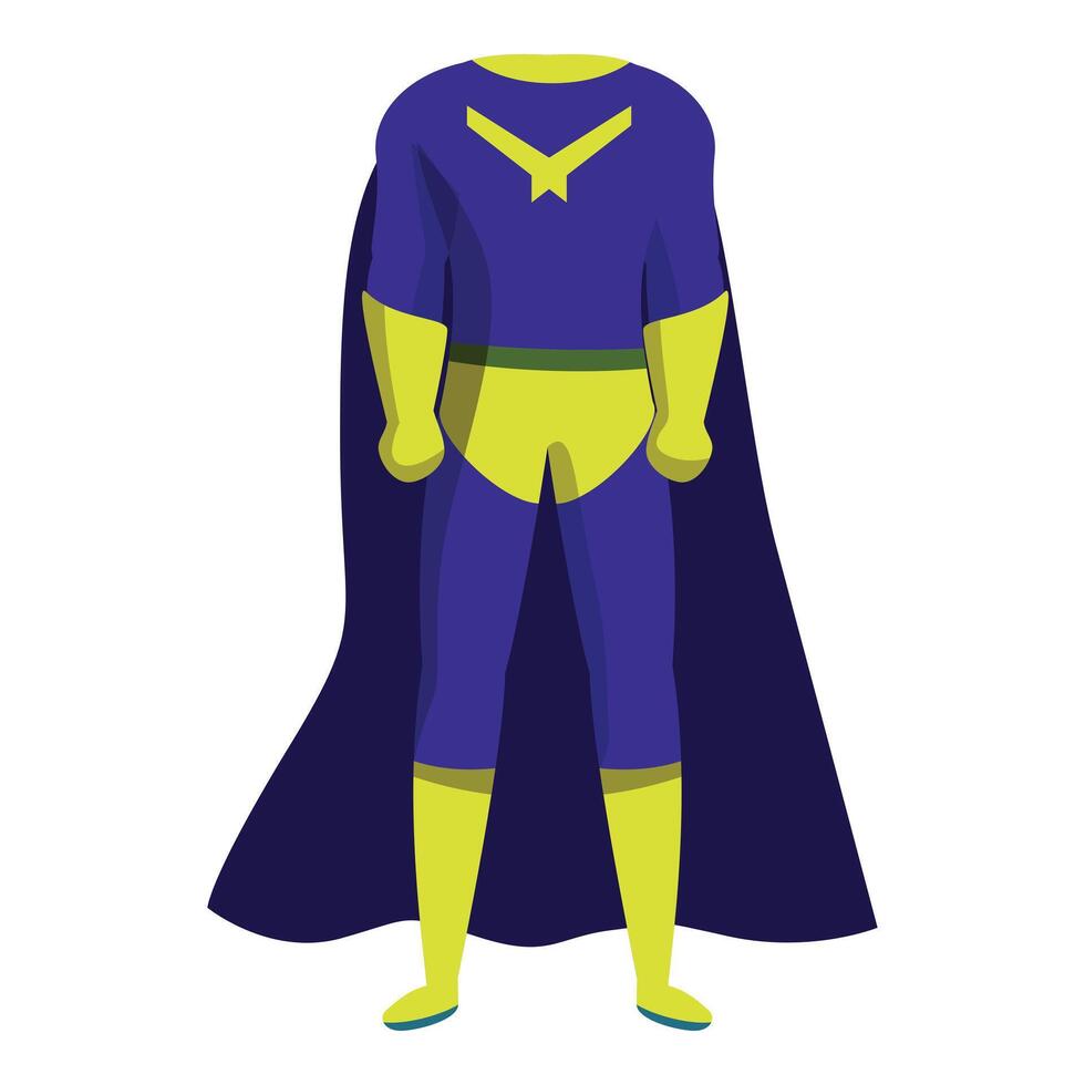 Superhero costume standing with cape waving in the wind vector