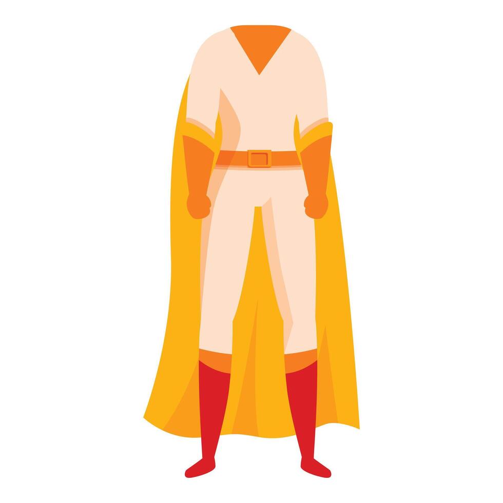 Superhero standing wearing yellow cape and red boots vector