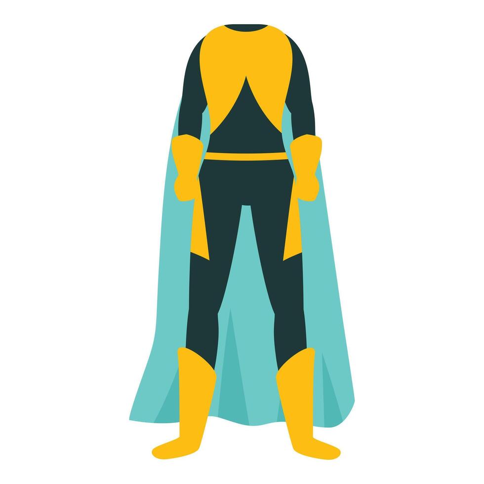 Superhero costume standing with cape and boots vector