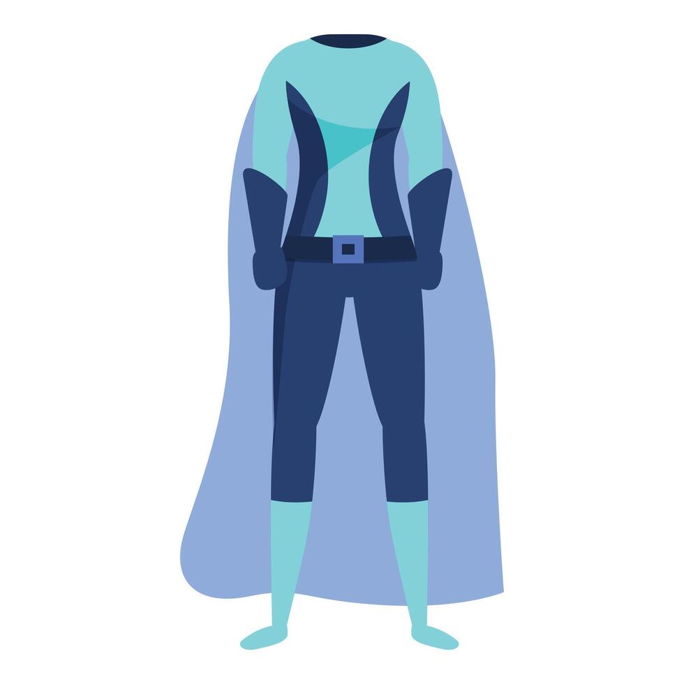 Superhero costume standing tall with cape flowing vector