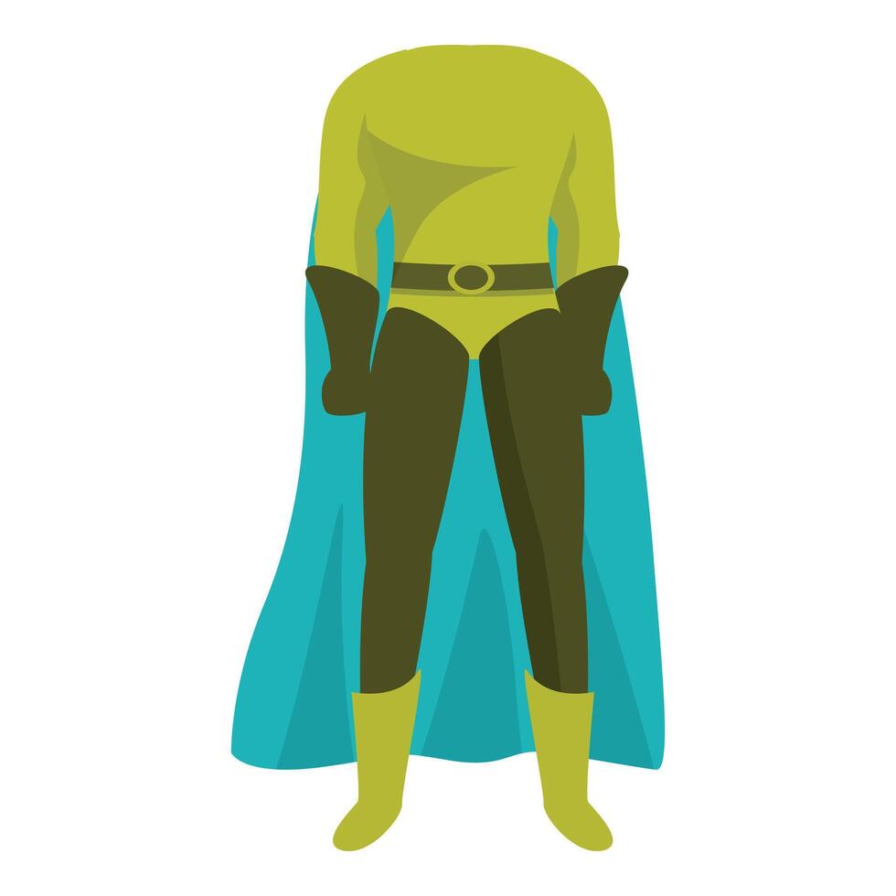Superhero standing in classic costume with cape and mask vector