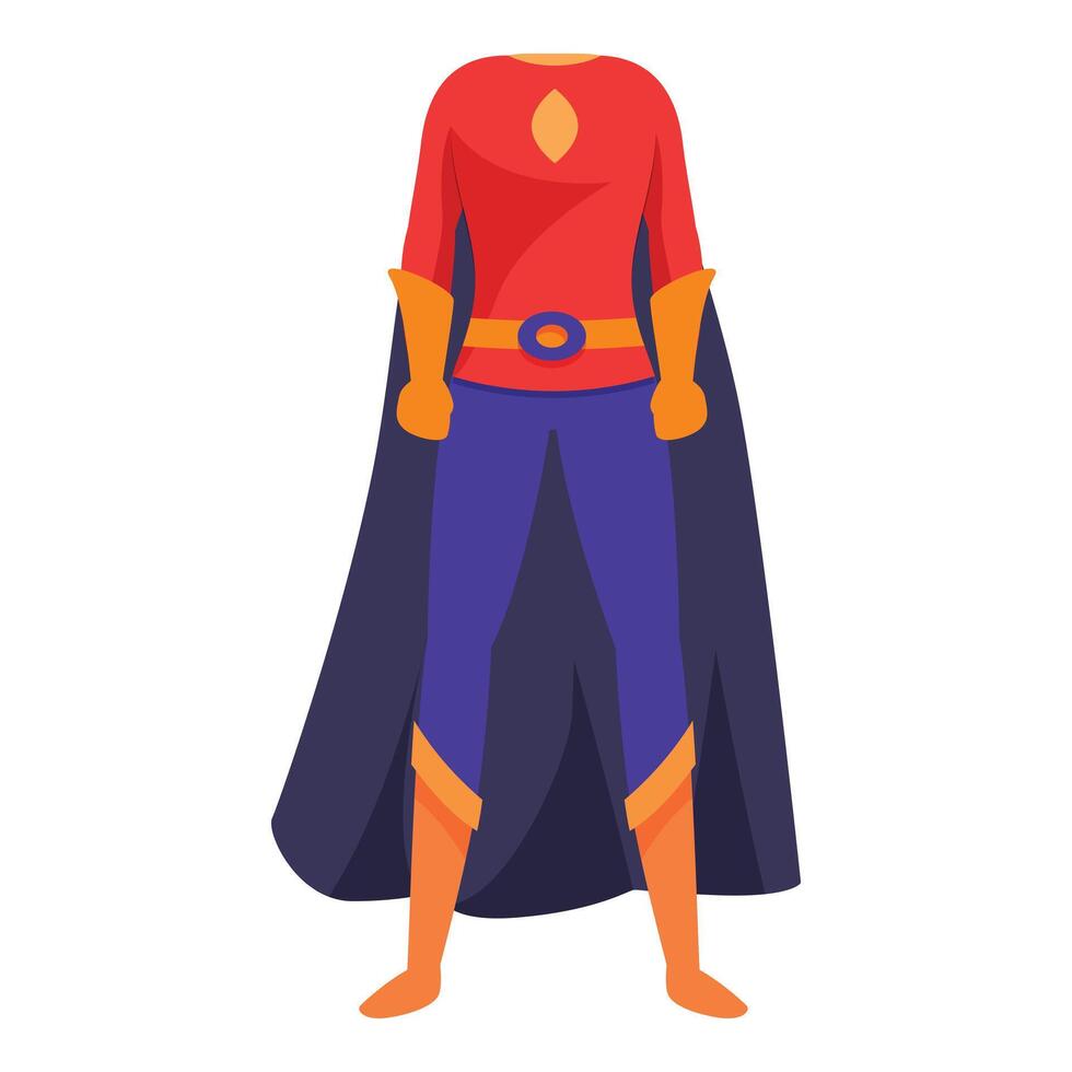Superhero costume standing with cape waving in the wind vector