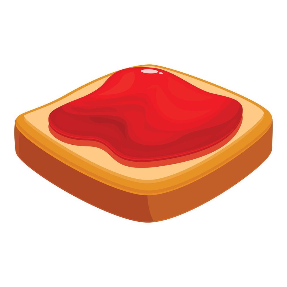 Delicious toast with strawberry jam for breakfast vector