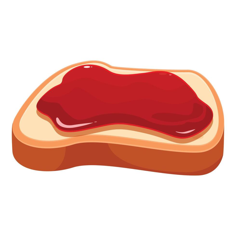Toasted slice of bread covered with tasty strawberry jam vector
