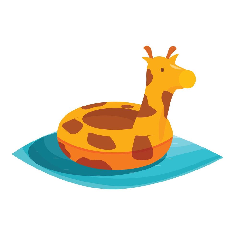 Inflatable giraffe floating on water for swimming pool vector