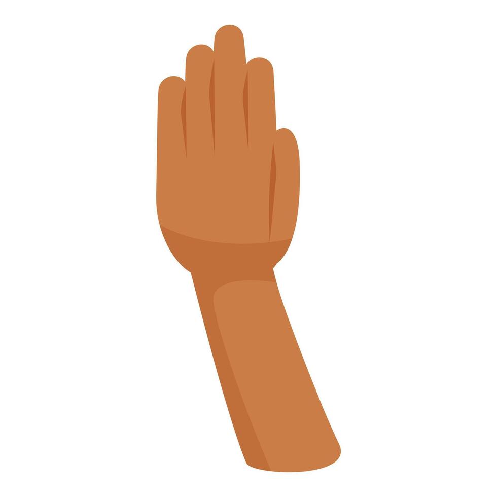 Hand showing number four gesture on white background vector