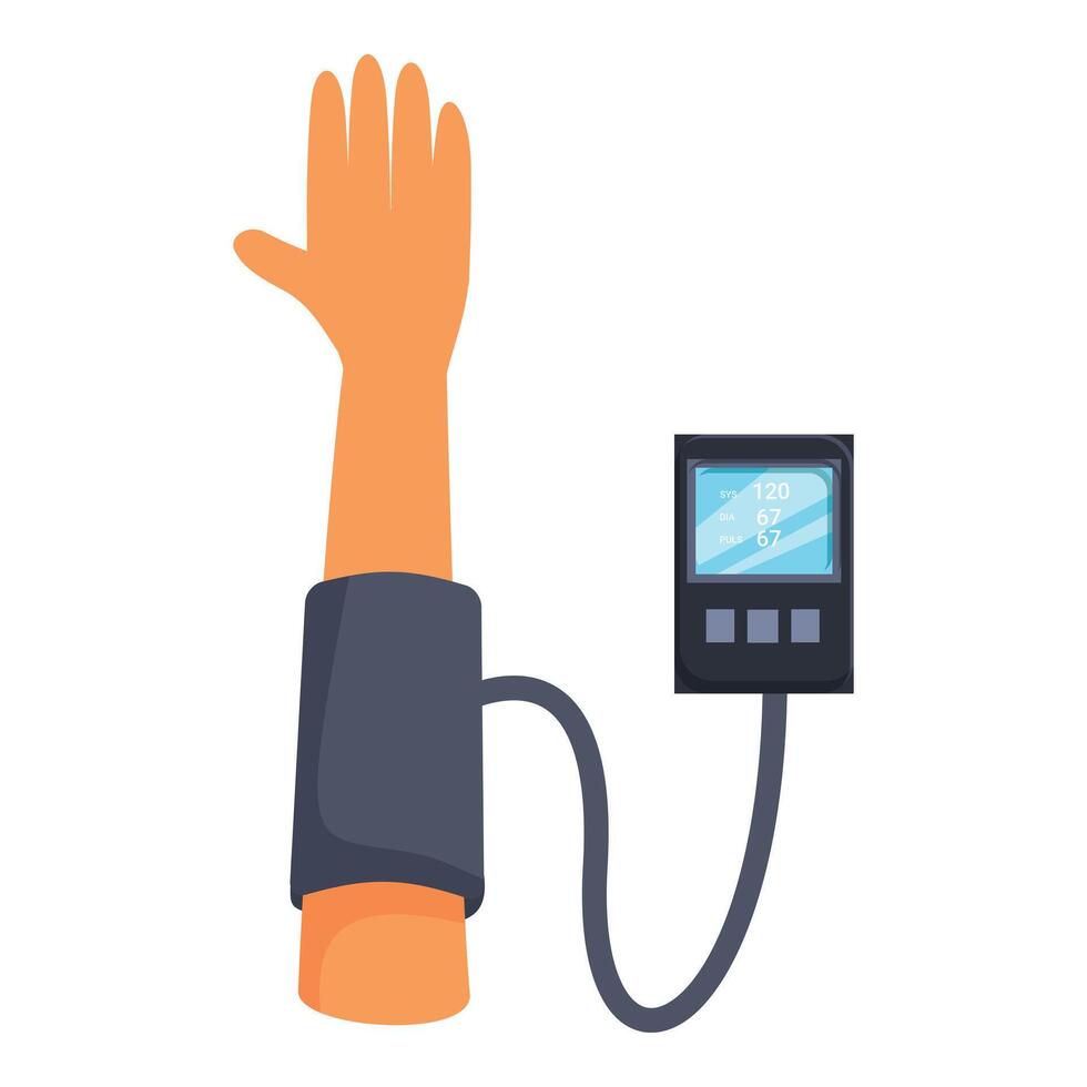 Doctor measuring blood pressure of patient using sphygmomanometer vector