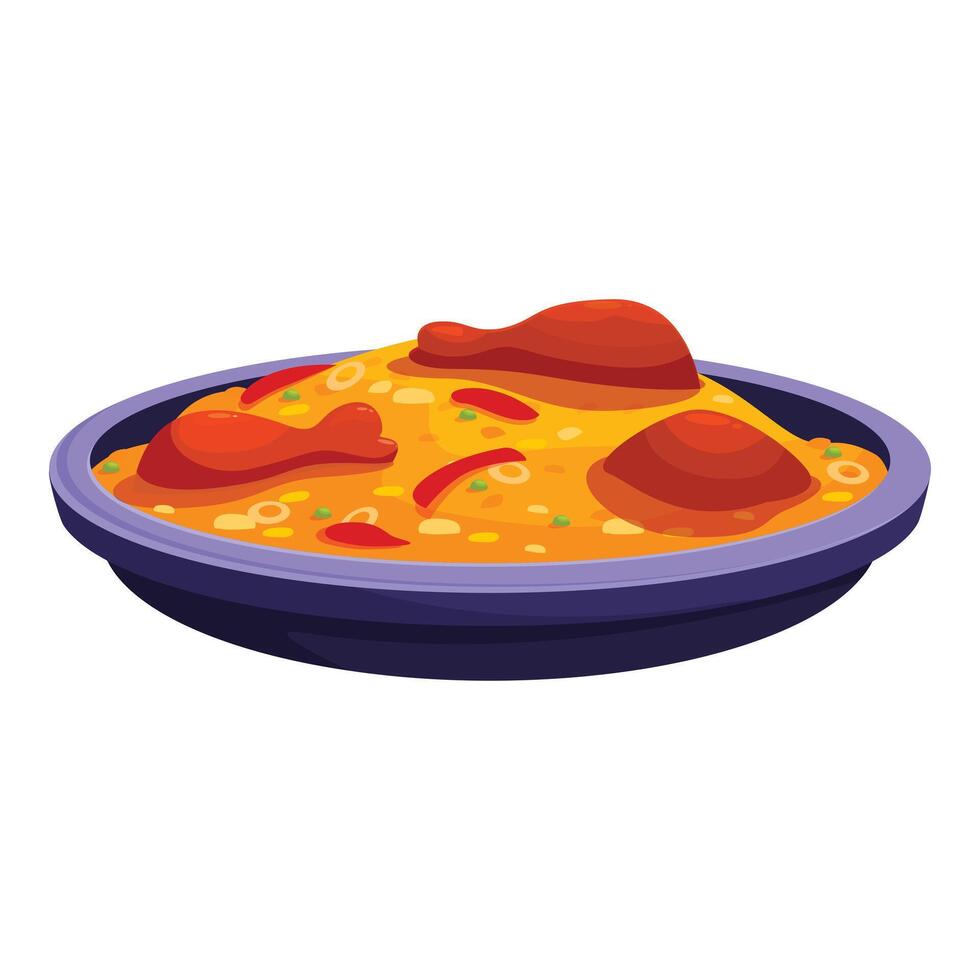 Large plate of chicken and rice being served for dinner vector