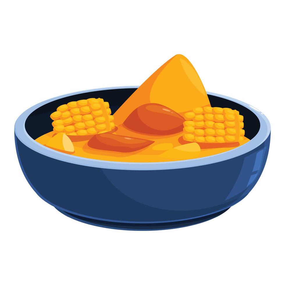 Traditional colombian ajiaco soup with chicken and corn vector