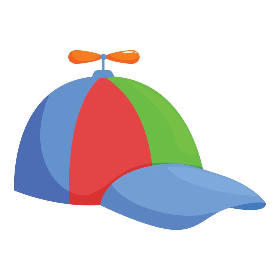Funny propeller cap with colorful panels for costume parties vector
