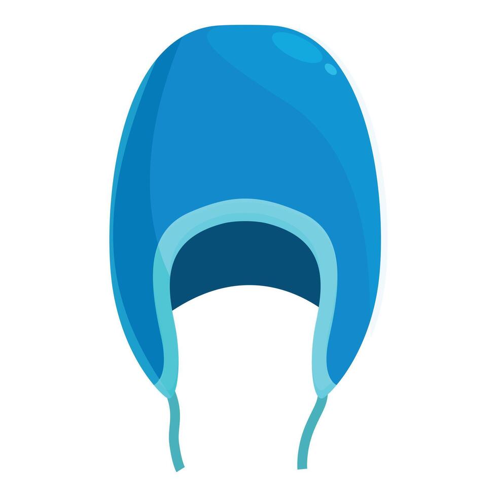 Blue winter hat protecting head from cold weather vector