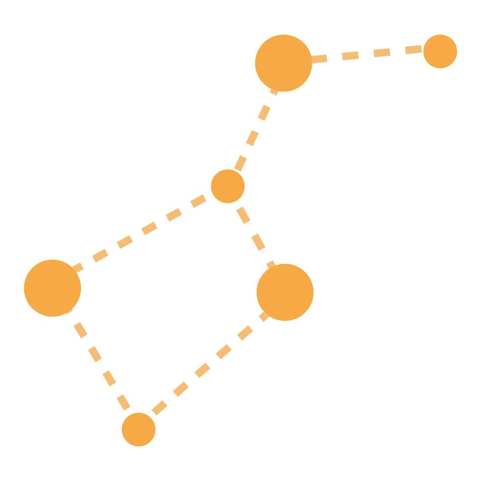 Constellation of connected dots representing global network vector
