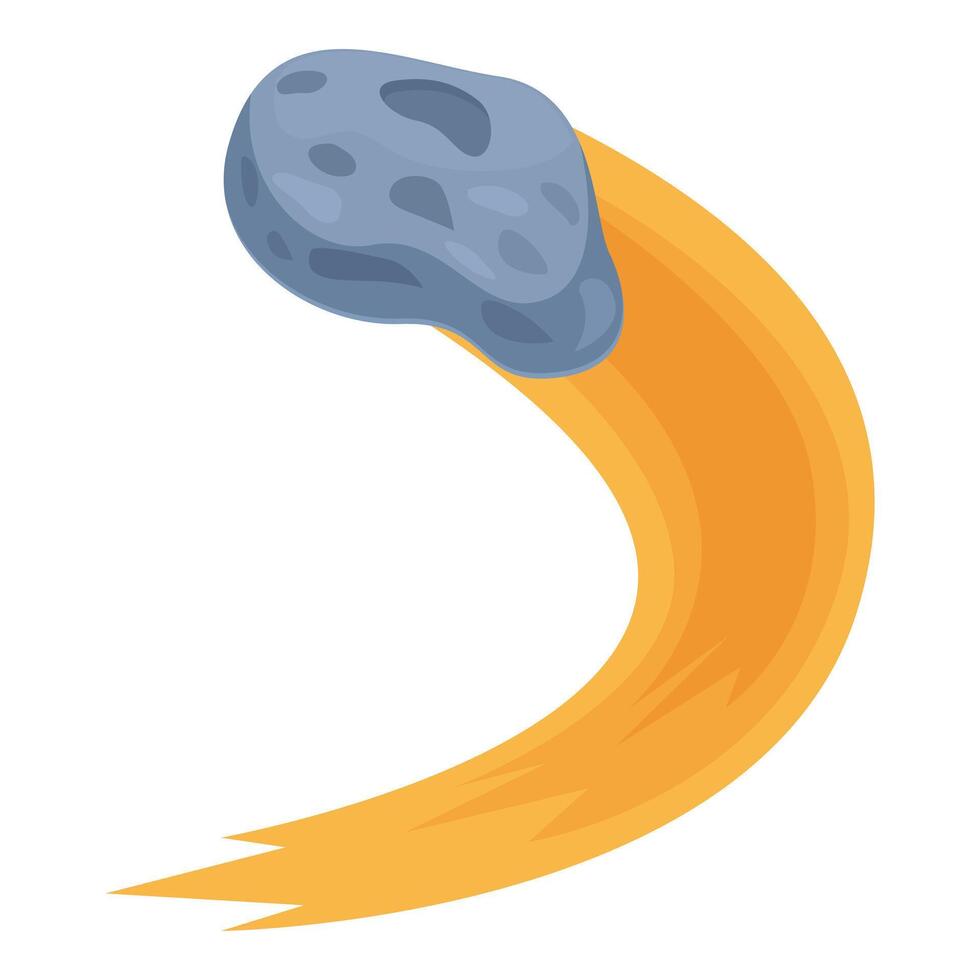 Burning meteorite leaving fiery trail in space vector